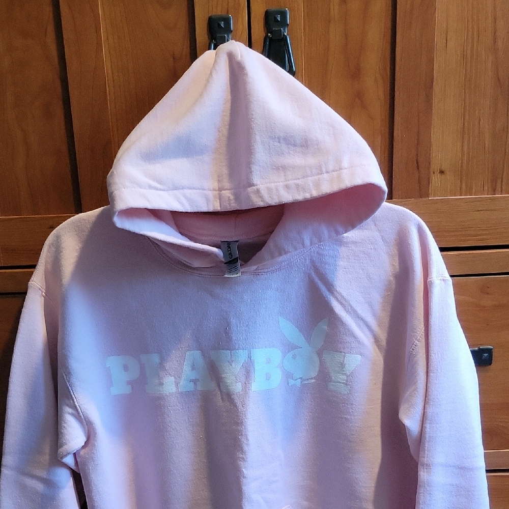 PLAYBOY Pink Hoodie Sweatshirt Casual Style